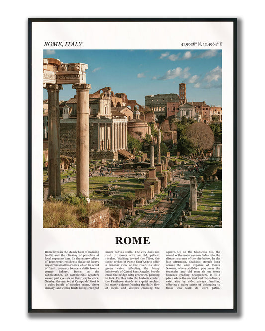 Poster van Rome met foto en tekst ingelijst