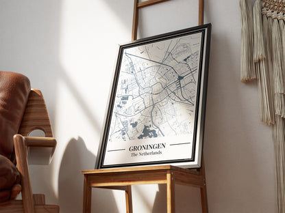 Poster van Plattegrond -kado ideeen Groningen