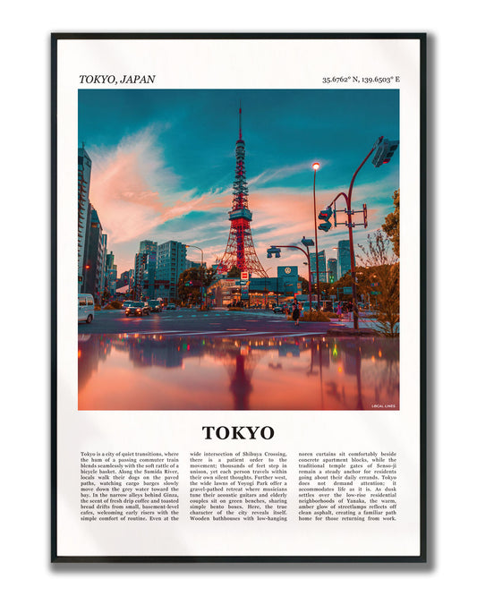 Poster van Tokyo met foto en tekst ingelijst
