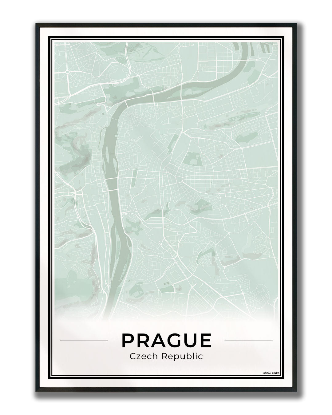 Praag Stadskaart – Poster - Sage ingelijst