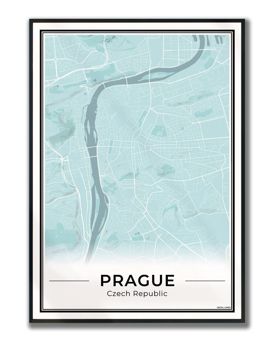 Praag Stadskaart – Poster - Sky ingelijst