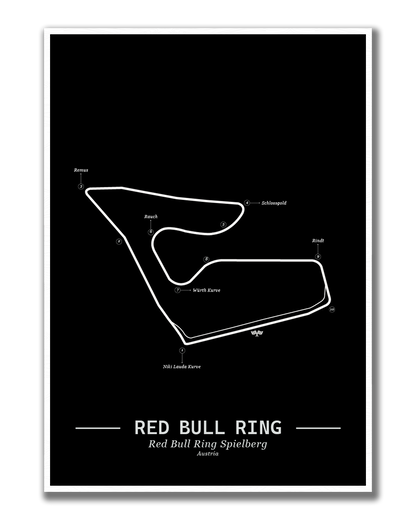 Poster Red Bull Ring Formule 1 Circuit | Zwart