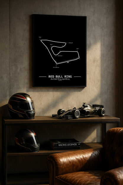Poster Red Bull Ring Formule 1 Circuit | Zwart