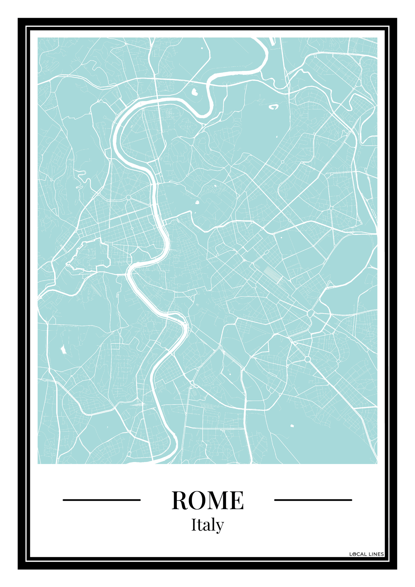 Rome - Poster Aqua Blue