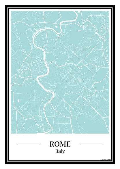 Rome - Poster Aqua Blue