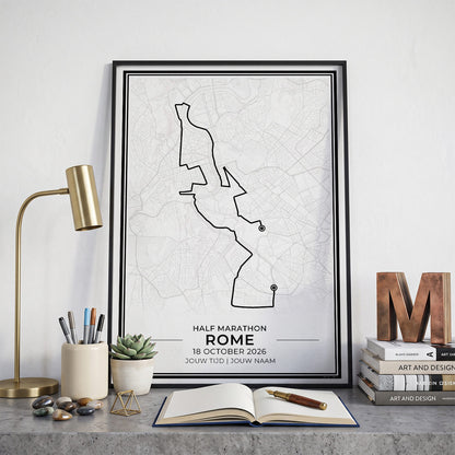 Halve marathon Rome poster in lijst - hardloopcadeau