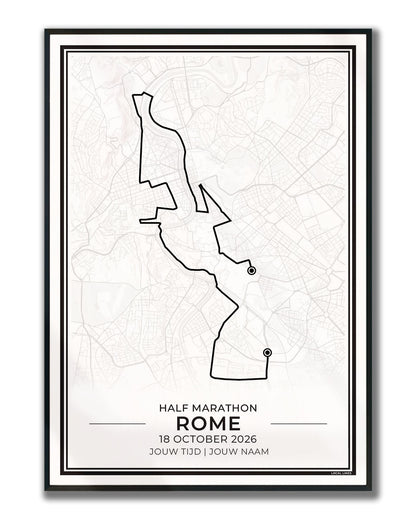 Halve marathon Rome poster in lijst - cadeau voor hardloper