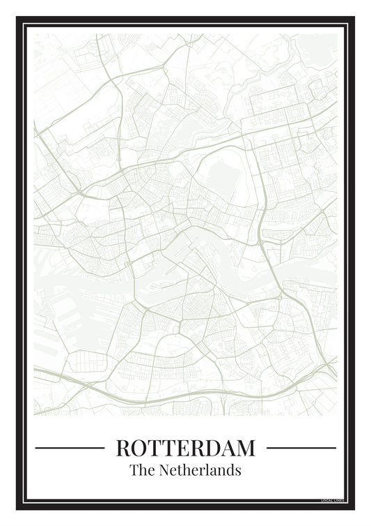 Rotterdam stadskaart poster – Zachtgroen