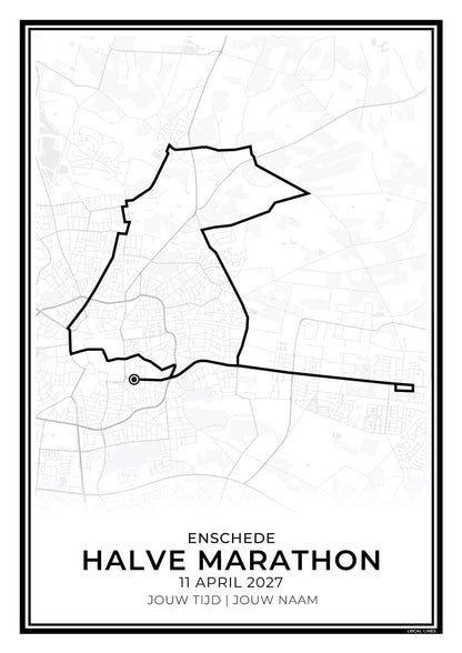 Halve marathon Enschede routekaart print