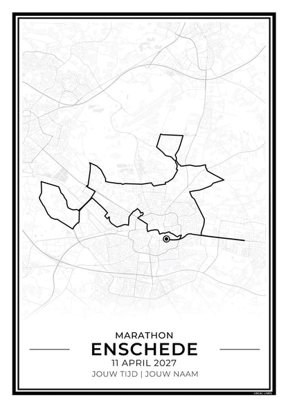 Marathon Enschede routekaart print - sportief cadeau