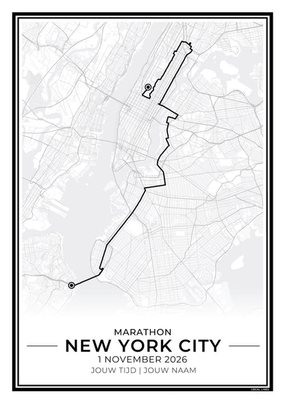 Marathon New York City routekaart print