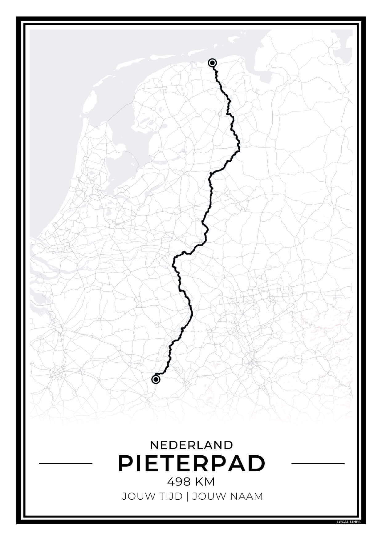 Pieterpad wandelroute print