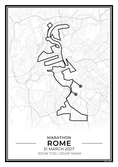 Marathon Rome routekaart print