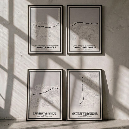 Routeposters Camino Santiago de Compostela als Cadeau voor wandelaars