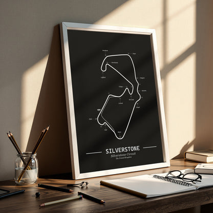 Poster Silverstone Formule 1 Circuit | Zwart
