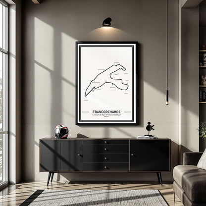 Poster Spa-Francorchamps Formule 1 Circuit | Wit
