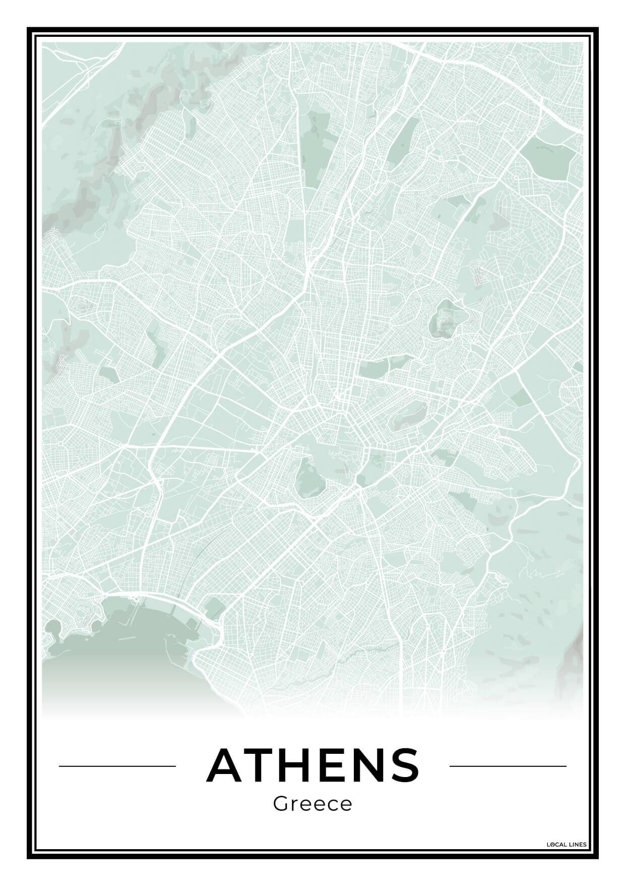 Athene Stadskaart – Poster - Sage