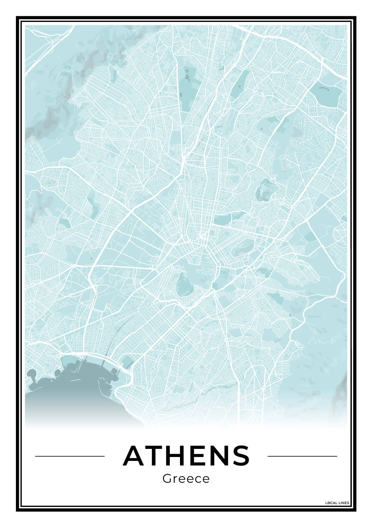 Athene Stadskaart – Poster - Sky