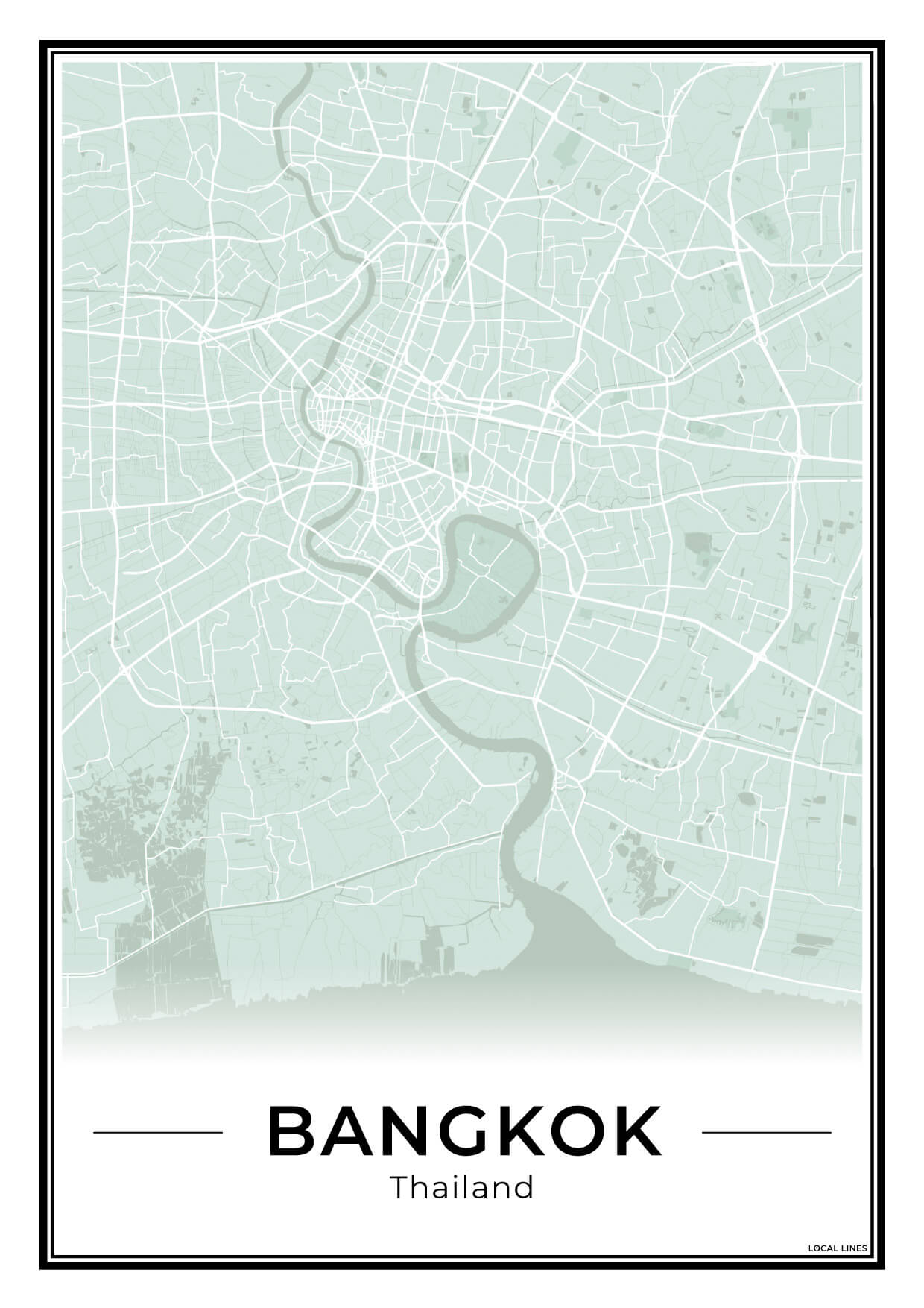 Bangkok Stadskaart – Poster - Sage