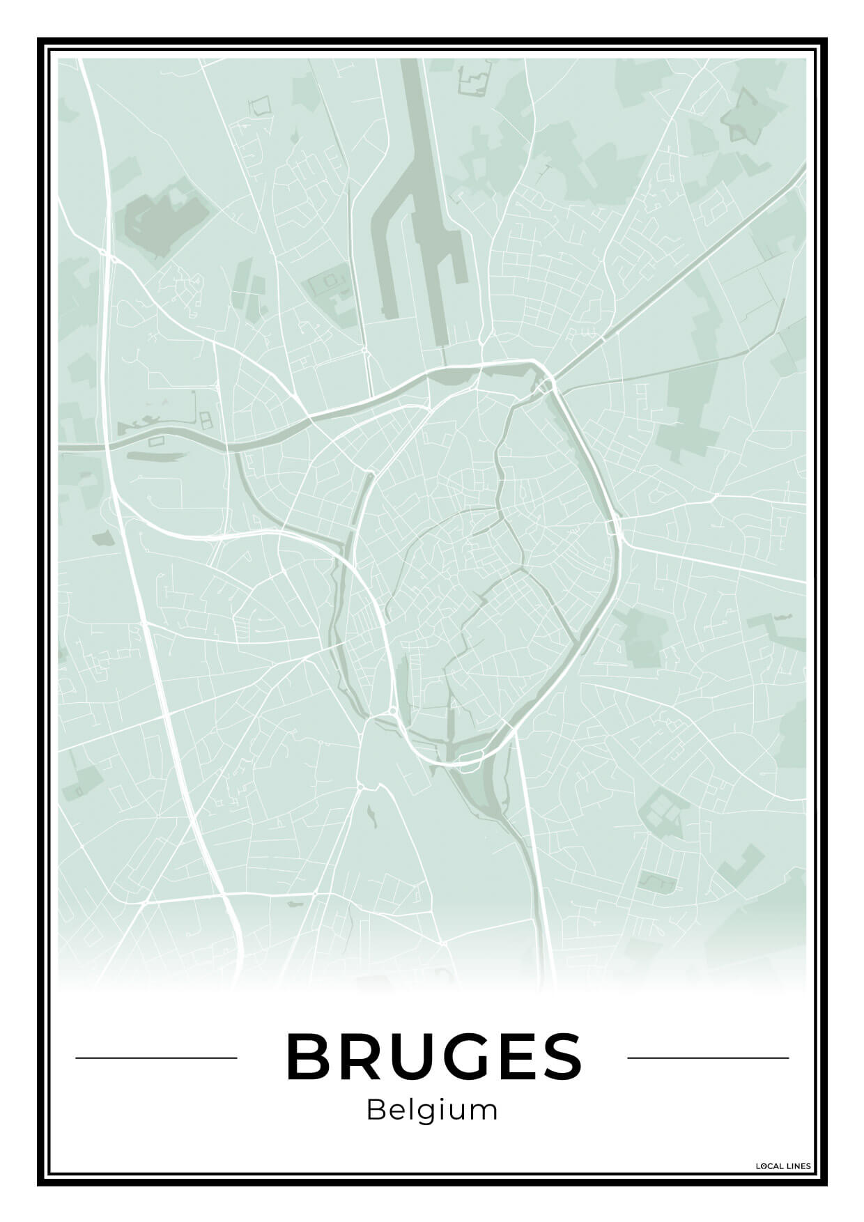 Brugge Stadskaart – Poster - Sage