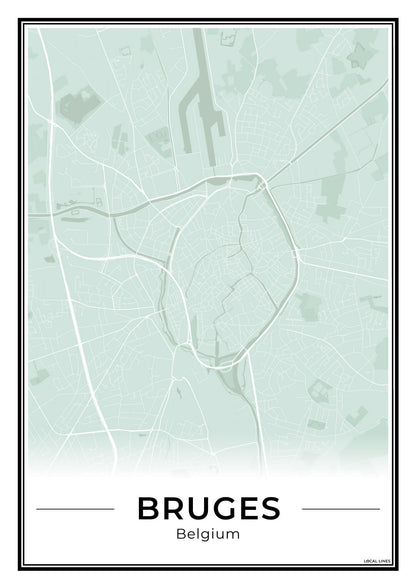 Brugge Stadskaart – Poster - Sage