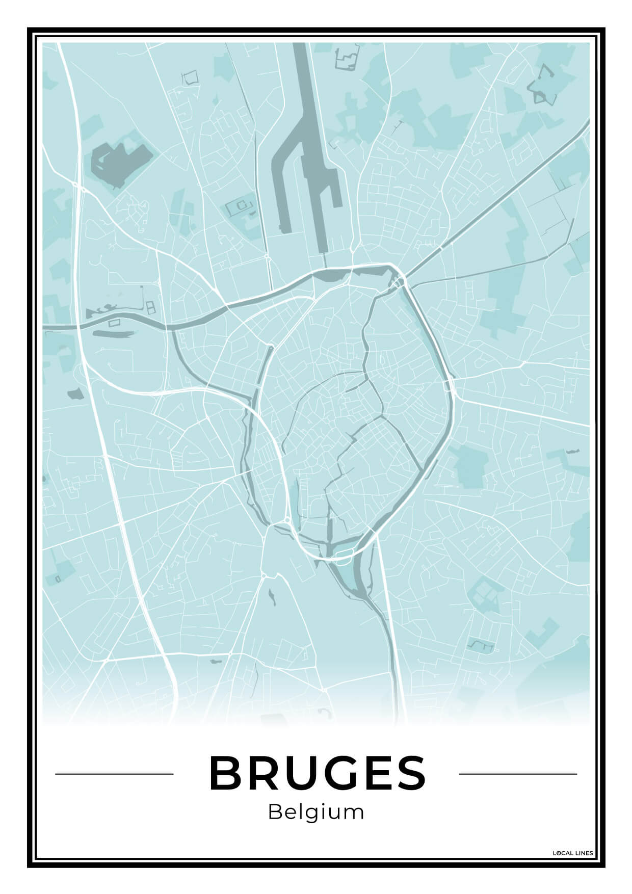Brugge Stadskaart – Poster - Sky