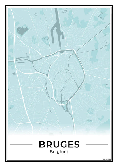 Brugge Stadskaart – Poster - Sky