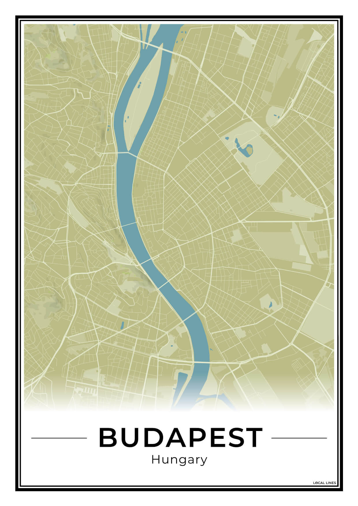 Boedapest Stadskaart – Poster - Moss