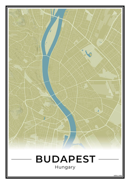 Boedapest Stadskaart – Poster - Moss