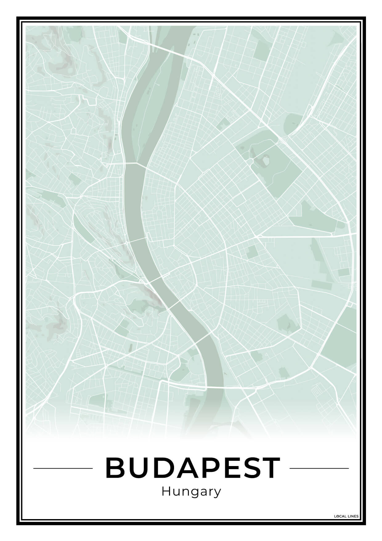 Boedapest Stadskaart – Poster - Sage