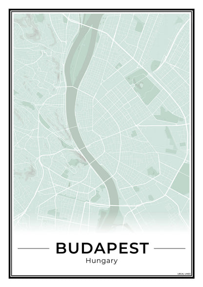 Boedapest Stadskaart – Poster - Sage