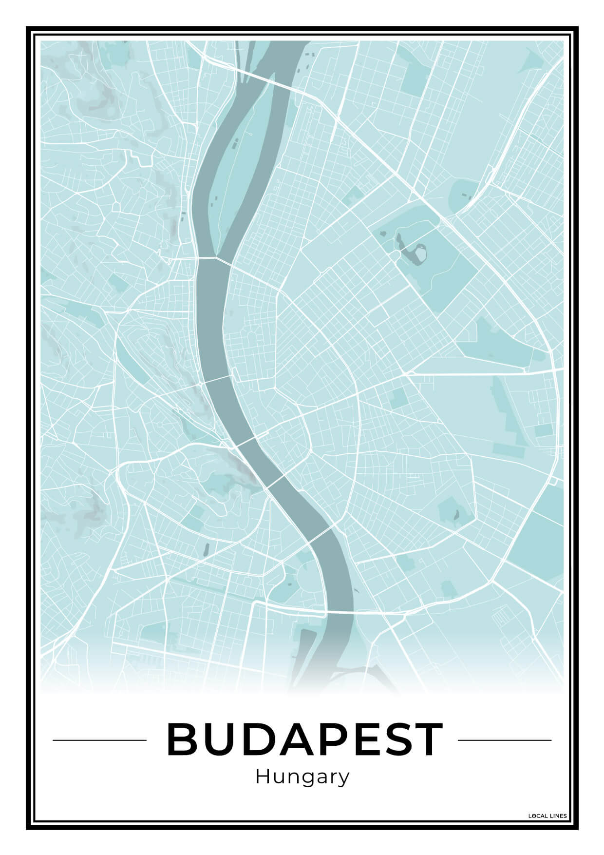 Boedapest Stadskaart – Poster - Sky