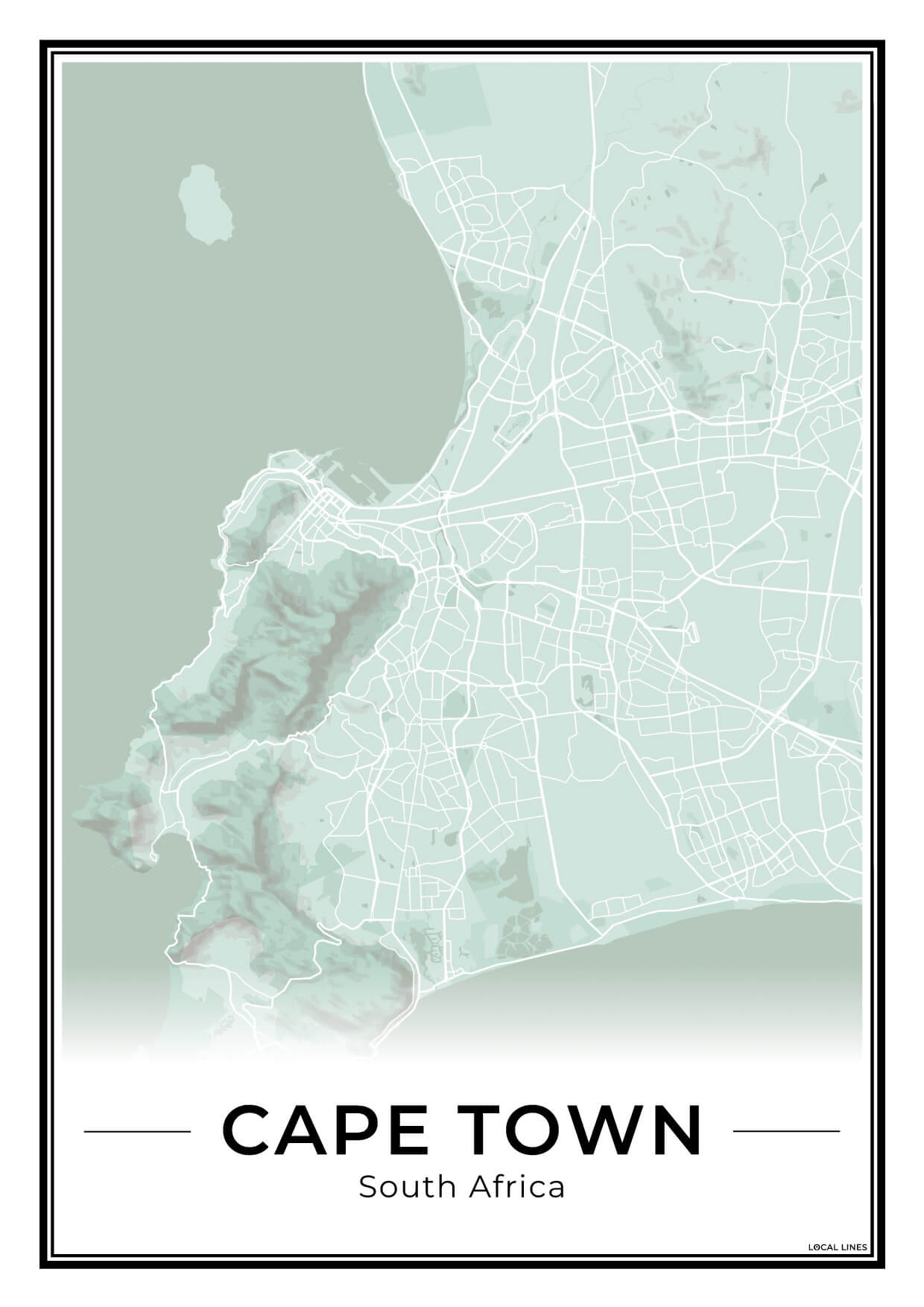 Kaapstad Stadskaart – Poster - Sage