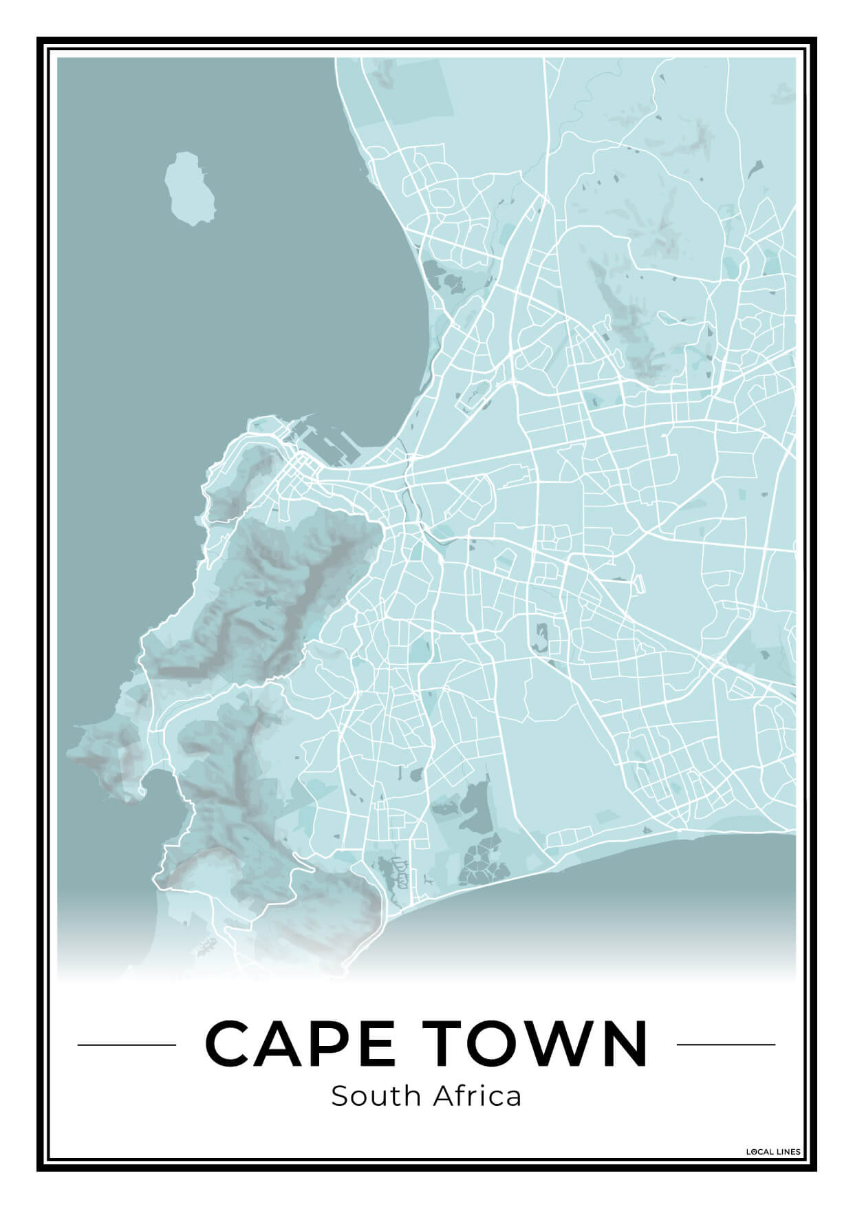 Kaapstad Stadskaart – Poster - Sky