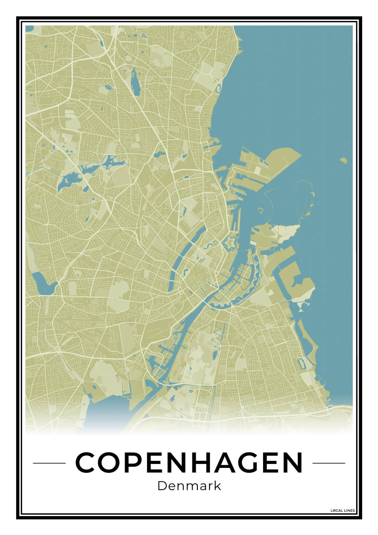 Kopenhagen Stadskaart – Poster - Moss