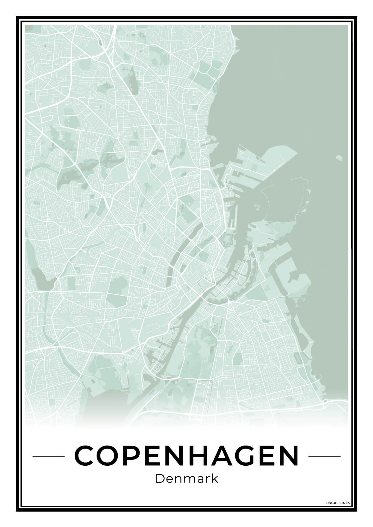 Kopenhagen Stadskaart – Poster - Sage