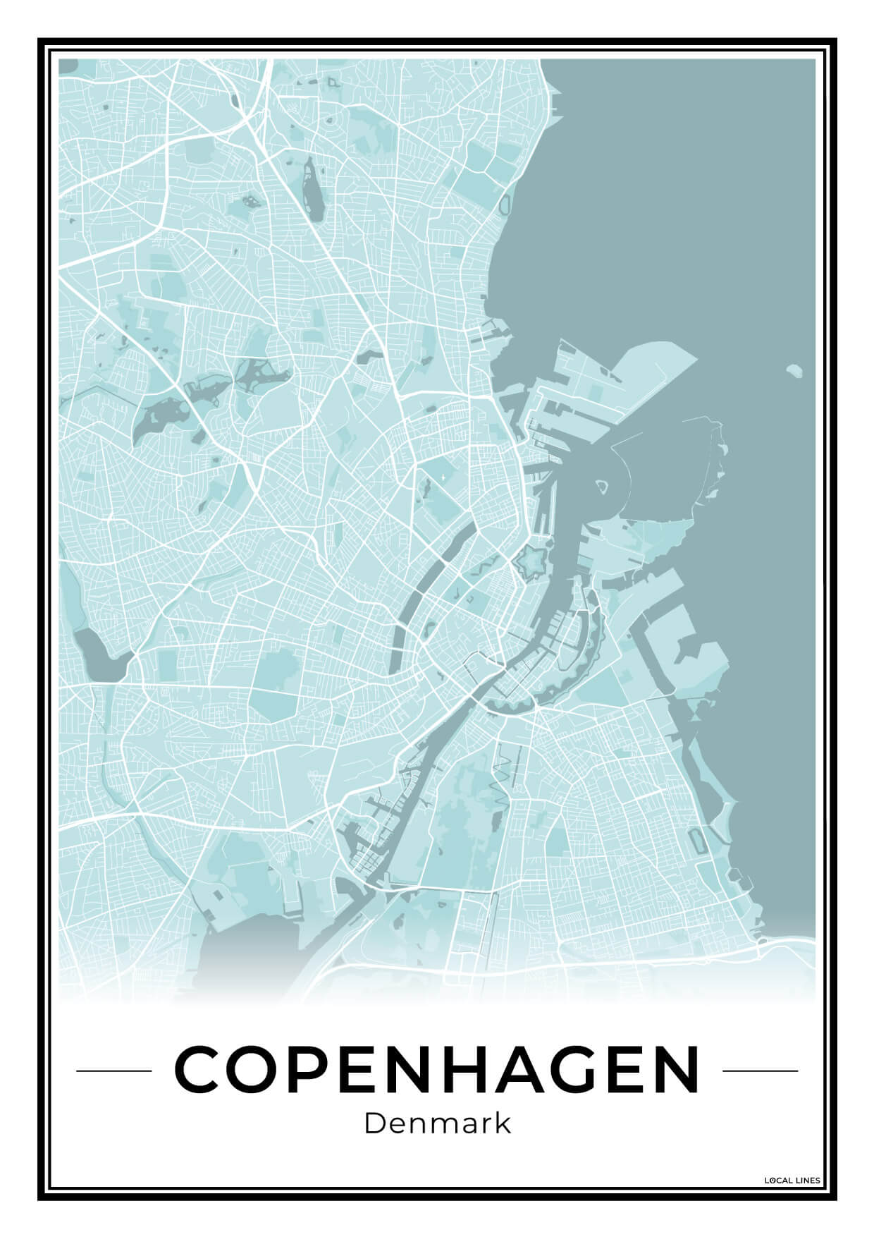 Kopenhagen Stadskaart – Poster - Sky