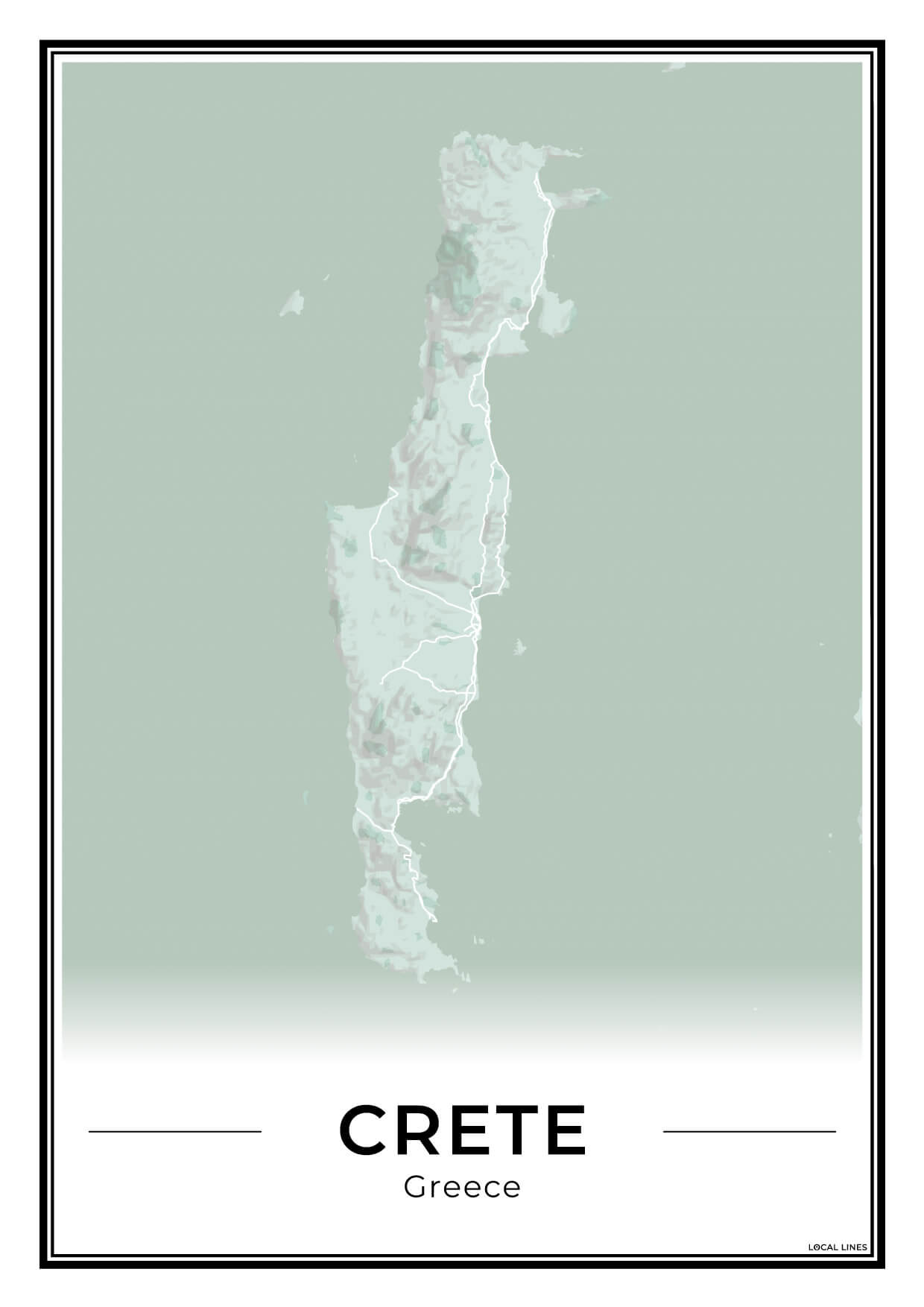 Kreta Eilandkaart – Poster - Sage