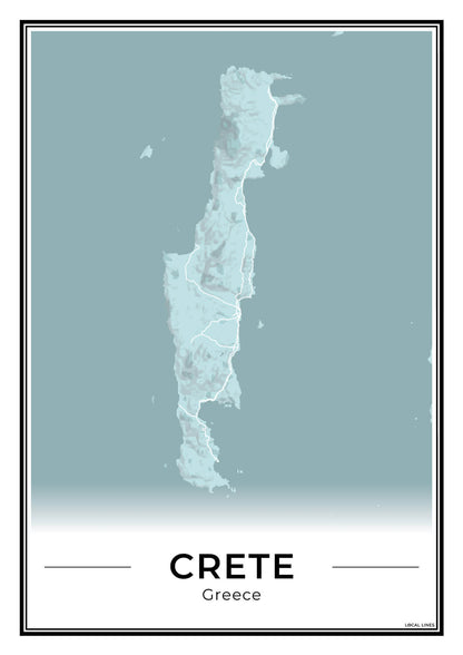 Kreta Eilandkaart – Poster - Sky