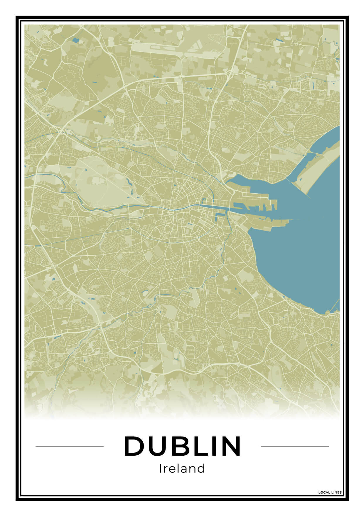 Dublin Stadskaart – Poster - Moss