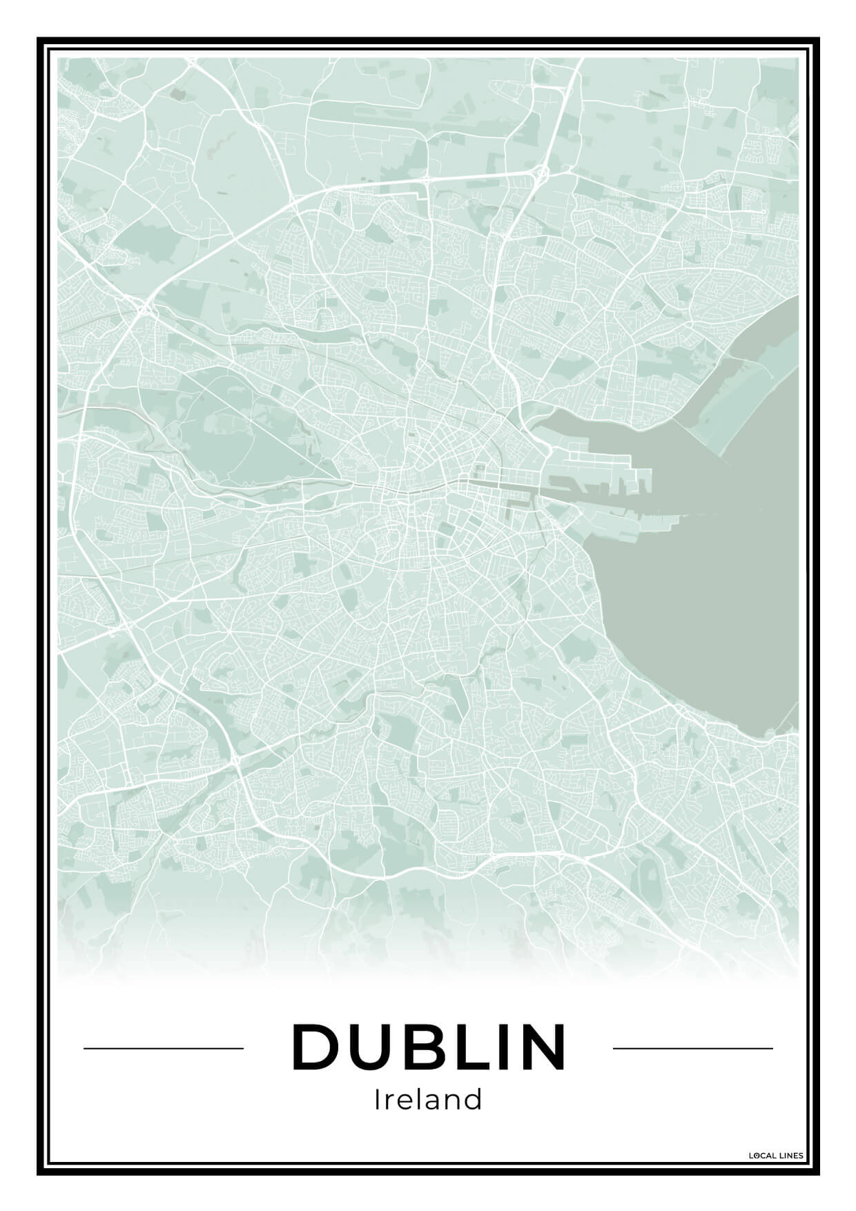 Dublin Stadskaart – Poster - Sage
