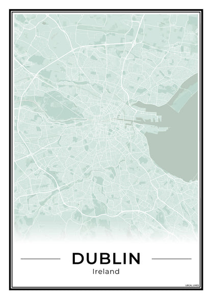 Dublin Stadskaart – Poster - Sage