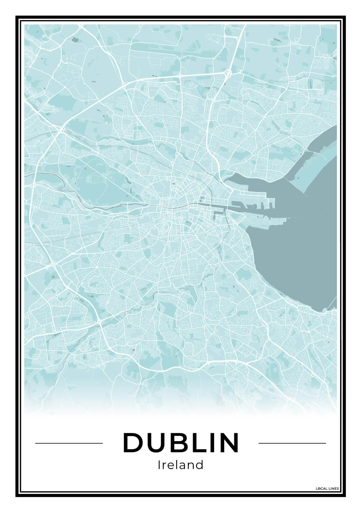 Dublin Stadskaart – Poster - Sky