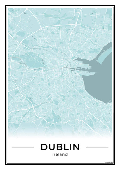 Dublin Stadskaart – Poster - Sky