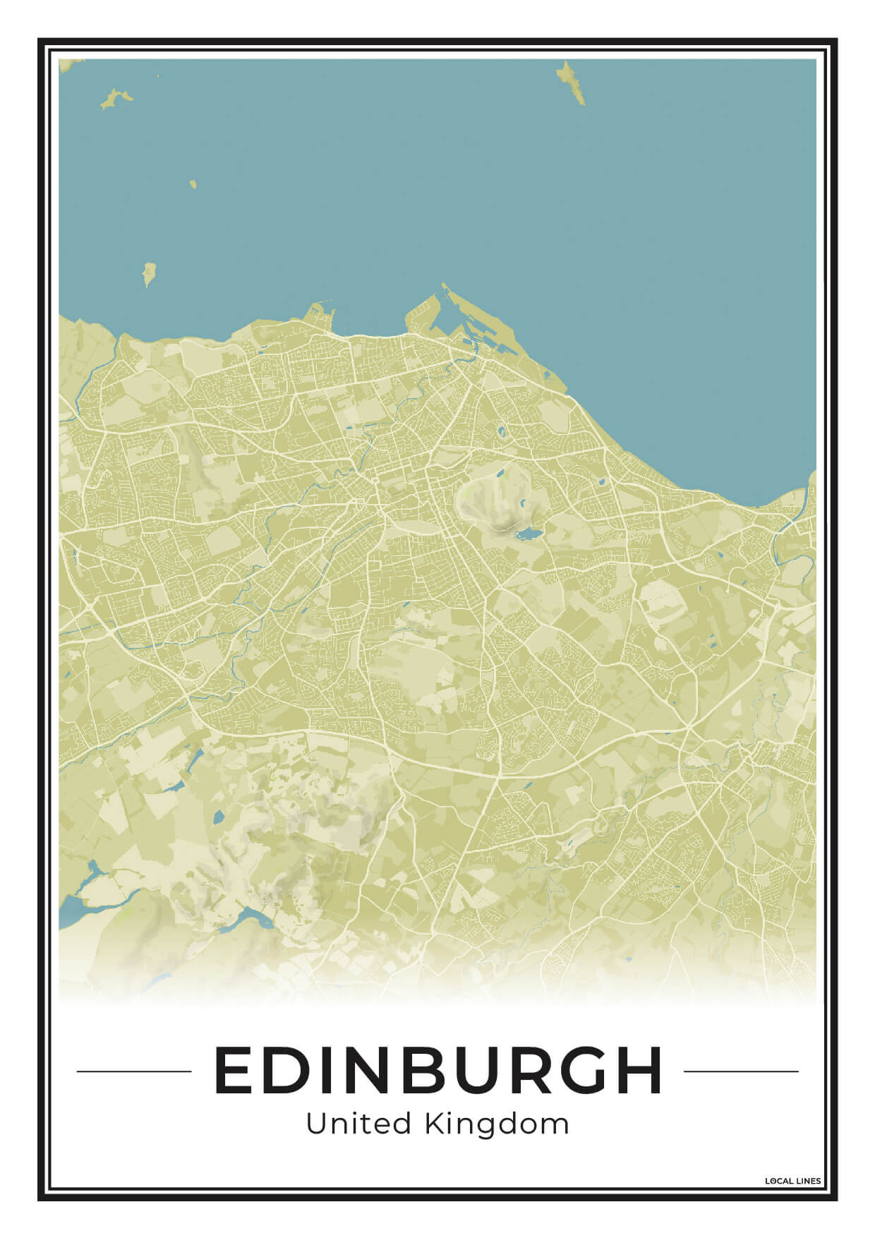 Edinburgh Stadskaart – Poster - Moss