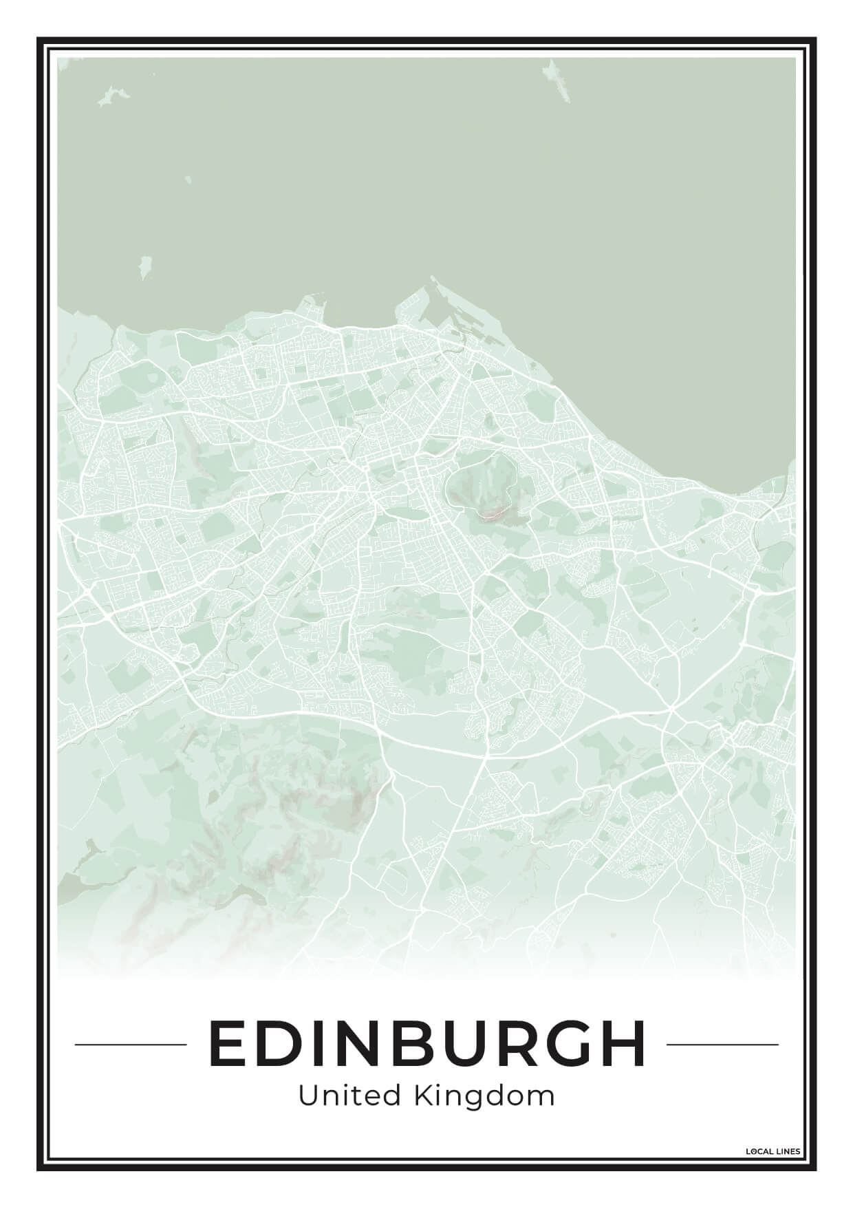 Edinburgh Stadskaart – Poster - Sage