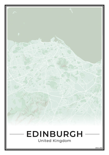 Edinburgh Stadskaart – Poster - Sage