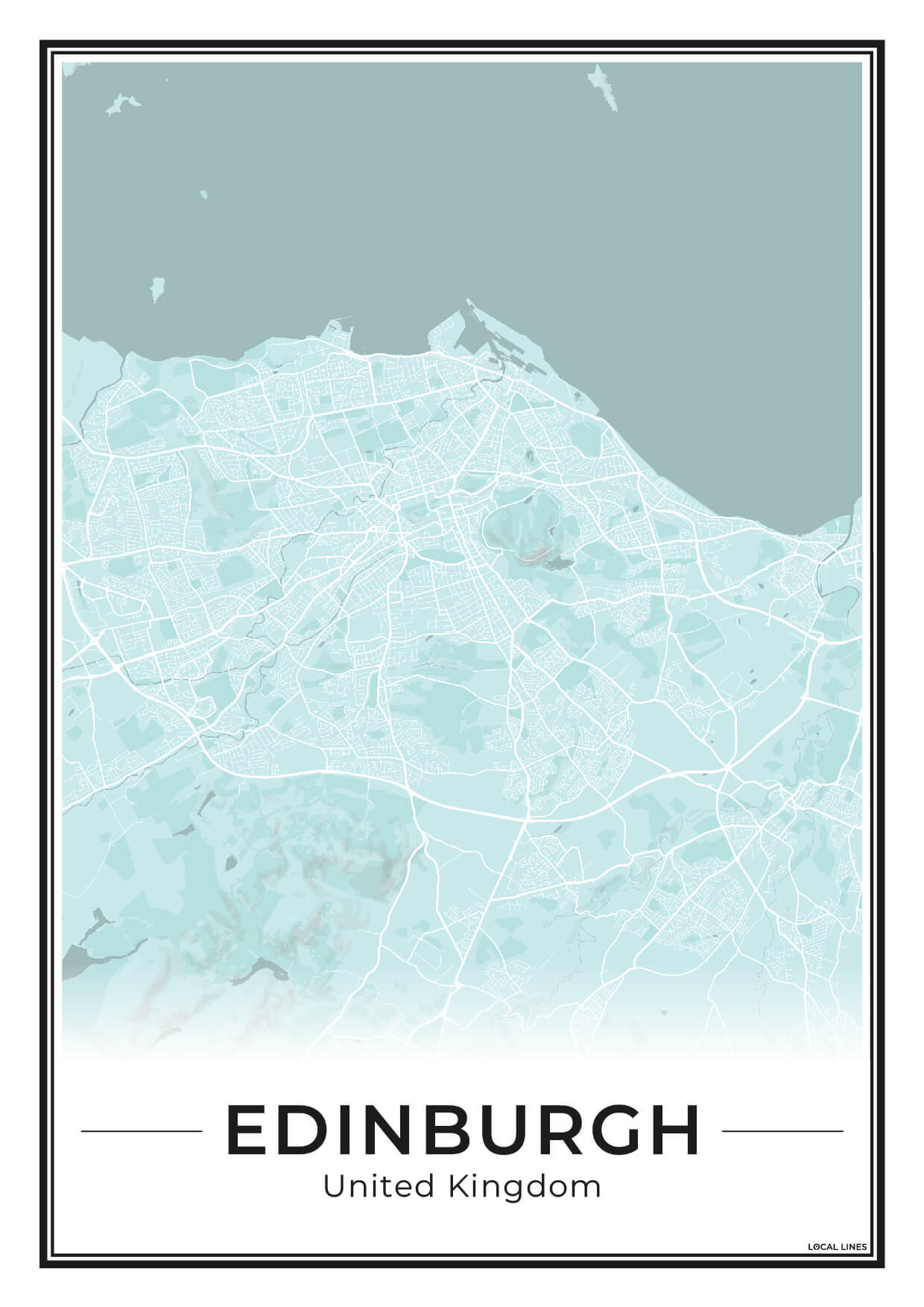 Edinburgh Stadskaart – Poster - Sky