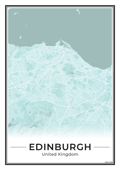 Edinburgh Stadskaart – Poster - Sky