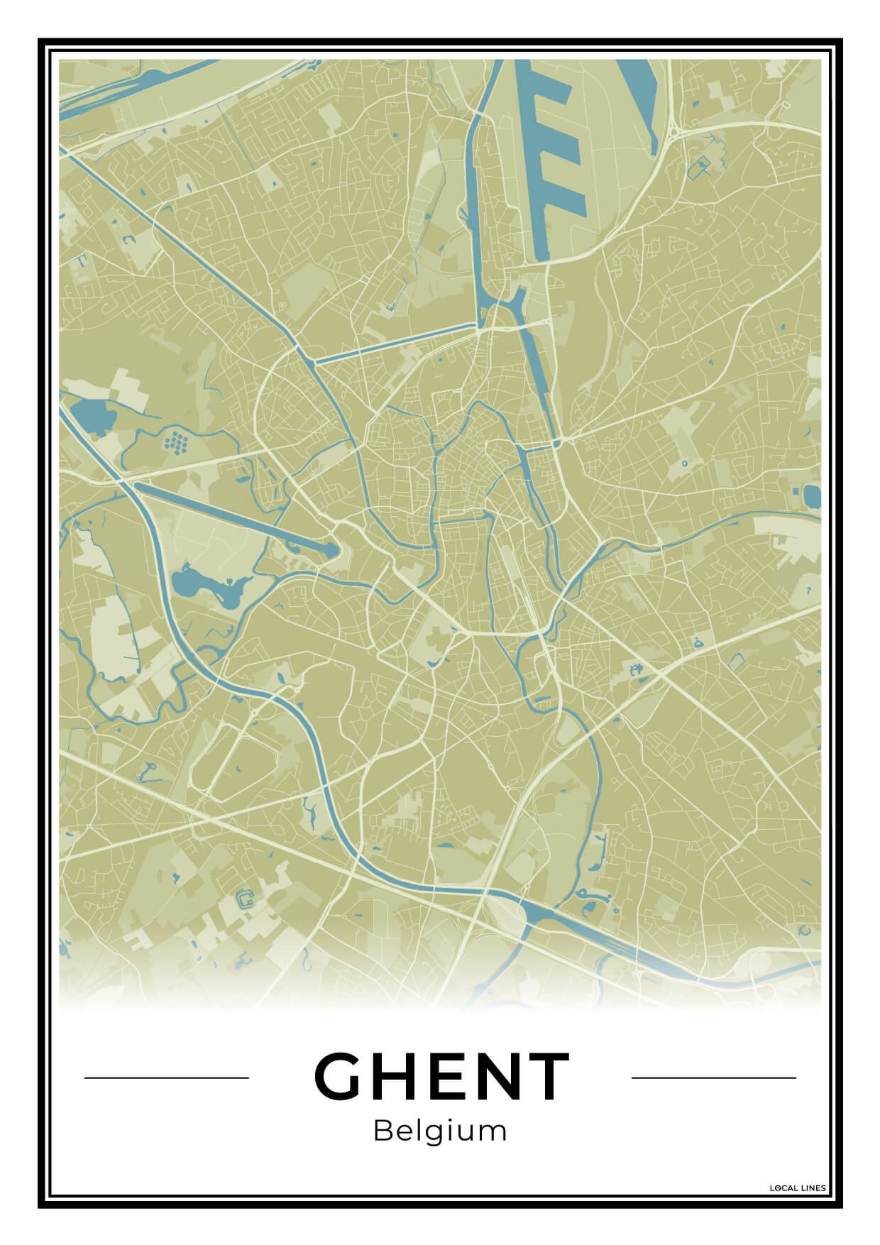 Gent Stadskaart – Poster - Moss